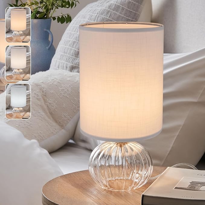 White Linen Tall Drum Lampshade, 10" Top x 10" Bottom x 13" High Lamp Shade, Lamp Shade Replacement for Table and Floor Lamps, Pendant Light, Handcrafted Lampshade, Easy Assembly