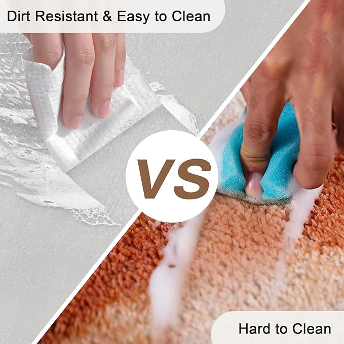 Diatomaceous earth bath mat Bathroom Rugs Sets 3 Piece Super Absorbent Quick Dry Bath Mats, Rubber Non Slip Shower Mat and Toilet Mat U Shape, Shower Rug for in Front of Bathtub Shower, Grey