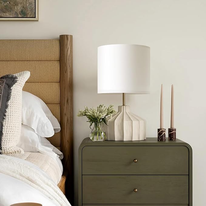 White Linen Small Drum Lampshade, 8.66" Top x 8.66" Bottom x 7.87" High Lamp Shade, Lamp Shade Replacement for Table and Floor Lamps, Pendant Light，Handcrafted Lampshade，Easy Assembly