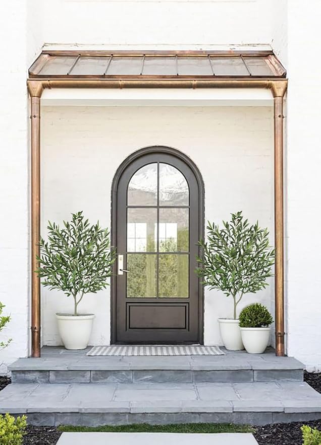 Hollyone Faux Olive Tree with Pot 4.2FT Small Fake Olive Tree Indoor 50.4inch with Natural Wood Trunk and Lifelike Fruits Potted Artificial Tree Plant Home Office Modern Housewarming Decoration Gift