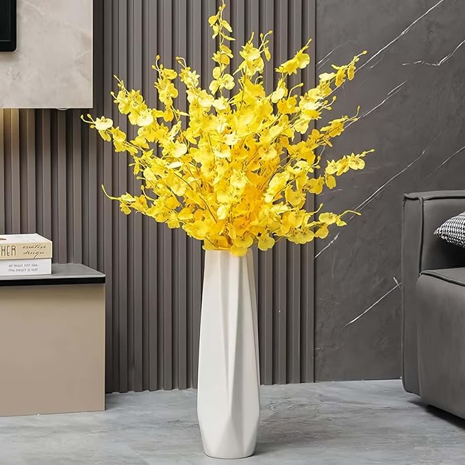 Ceramic Large Floor Vase, GDSZJLJ White 17.7" Tall Flower Vase Decorative Vases for Living Room Modern Home Decor Office Bedroom Kitchen Wedding House Décor, Gift for Wedding Housewarming