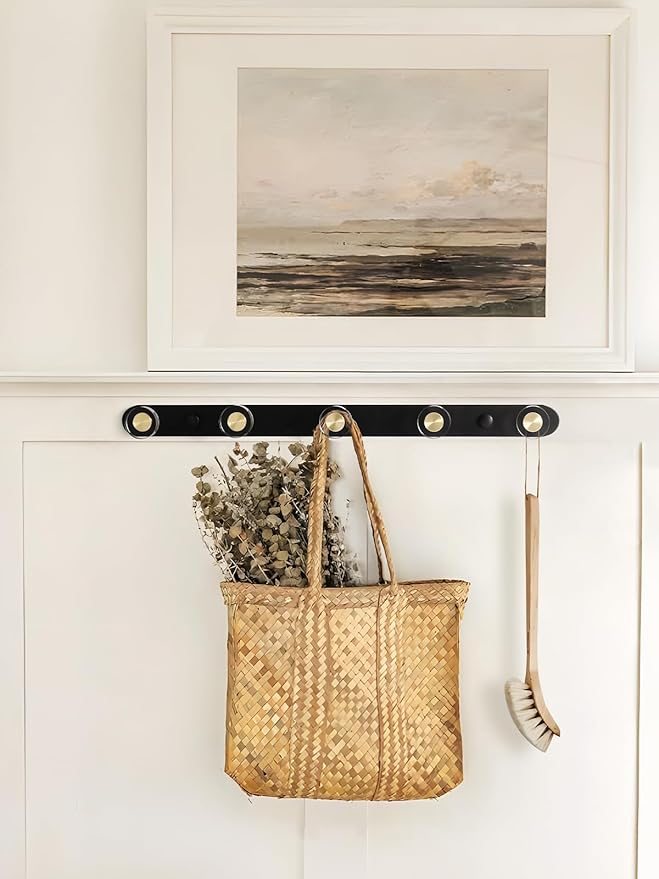 1 Pack Crystal Coat Rack Wall Mounted Black Towel Hooks for Bathrooms Wall Hooks for Hanging Robe Coat Hooks Kitchen Decorative Heavy Duty Zinc Alloy