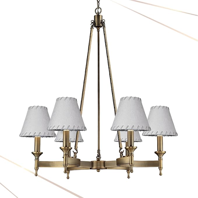 Royal Designs, Inc. CS-1117-5GR Faux Leather Empire Chandelier Shade with Whipstitch Trim, 3 x 5 x 4.5, Gray