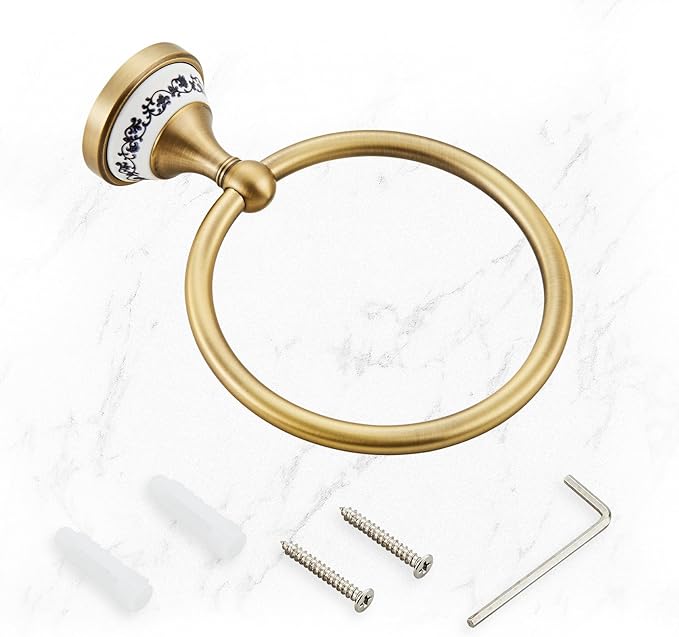 Antique Towel Ring Zinc Alloy Bathroom Kitchen Hand Ring Wall Mounted Bathroom Kitchen Towel Rack Heavy Duty Towel Hanger for Bath YIGUANXIN