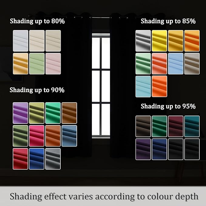 DUALIFE 90 Inch Curtains Cream Beige Blackout Window Drapes for Bedroom Thermal Insulated Room Darkening Curtains 2 Panels for Living Room,Grommet Top 52x90 Inches Long