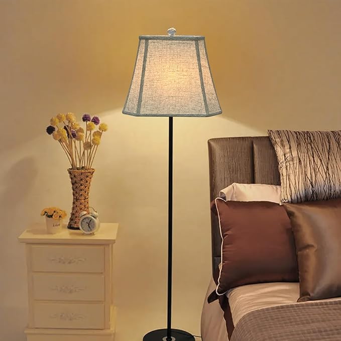 TOOTOO STAR (6 x 9)" x (11 x 14)" x 10.5" Linen Lamp Shade, Bell Cut Corner Lampshade for Table Lamp, Floor Lamp, Replaceable fabric lampshade