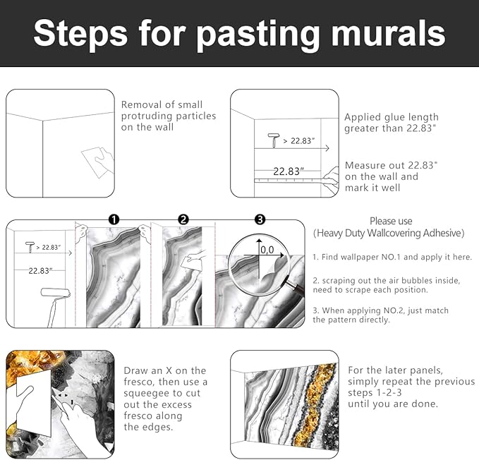 -Black and Gold Marbled Fabric Wallpaper Living Room Abstract Art Bedroom Bathroom Large Wall Mural- 137"x96"（ not Peel and Stick）