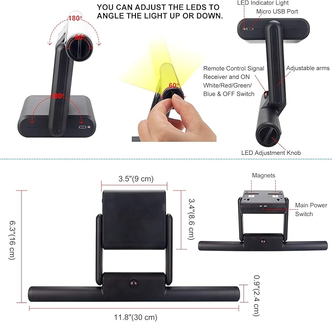 Wireless Picture Light, Picture Frame Lighting,Painting Lights with Remote, 48 Super Bright LEDs,12 Color Changing Accent Light,250LM Dimmable Timer Display Light for Art,Dartboard