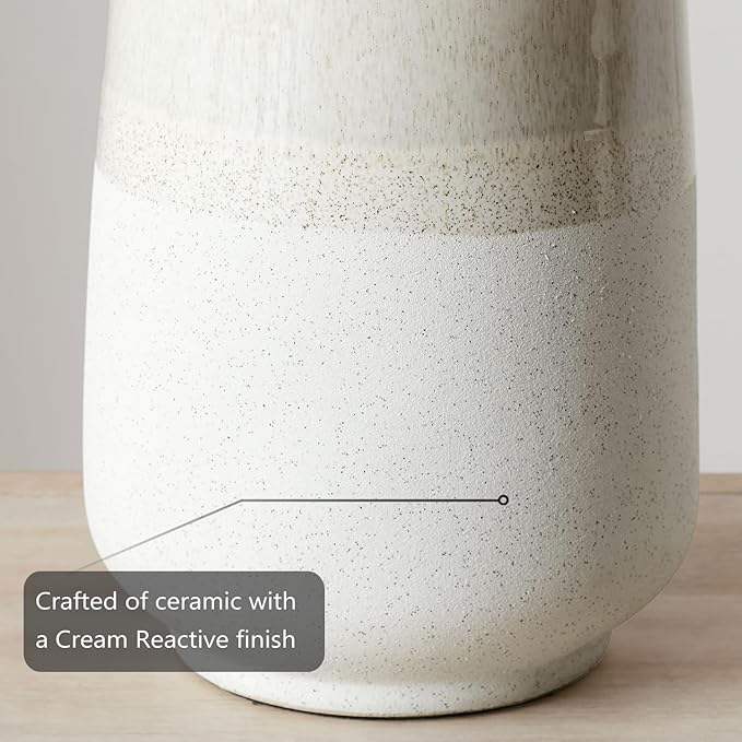 Tall Ceramic Table Lamp Set of 2, White Lamps for Bedroom Farmhouse Rustic Lamp Set Bedside Nightstand Lamps Set of Two Side Table Lamps for Living Room, 22IN