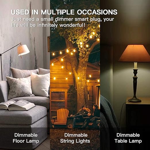 TREATLIFE Smart Dimmer Plug 2 Pack Outdoor Smart Plug Works with Alexa and Google Assistant, Light Dimmer Remote Control, Max Power 400W, IP44 Waterproof for Dimmable Outdoor Lights, Floor, Table Lamp