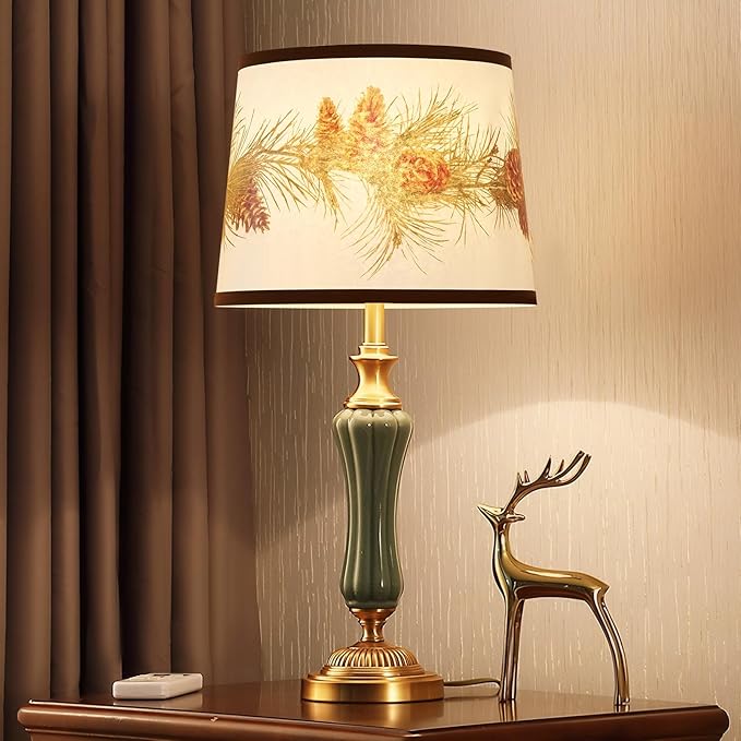 Lamp Shades Set of 2 Replacement, Drum Lampshades for Christmas, Lampshade 10 Inches Lampshades for Table Lamp, Floor Lamp, Pendant Light, Lamp Shade Harp Holder Included