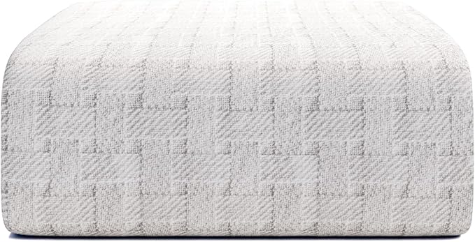 Full/Queen (90"x90") White 100% Cotton Blanket – Soft, Breathable, Anti-Odor, Warm & Cozy Bed Blanket for All Seasons, Basket Weave, Luxury Bedding
