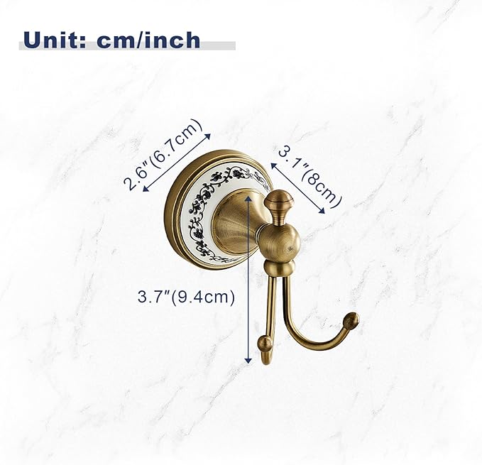 Antique Bronze Brass Bath Towel Hooks Wall Mounted Bathroom Clothes Hook,Antique Brass Horn Shape Curved Towel Hooks YIGUANXIN