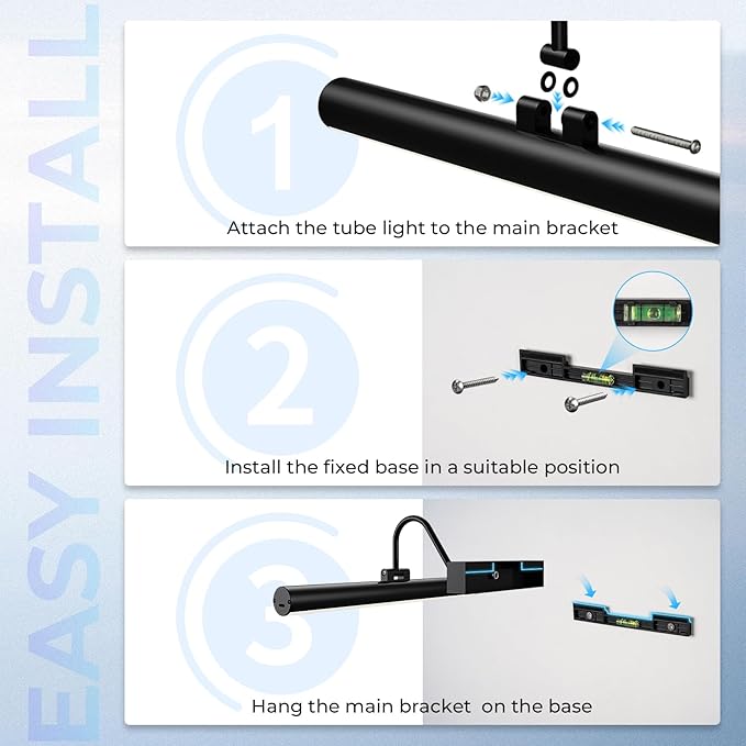 Cordless Picture Light for Wall, Battery Operated Art Light with 3CCT Dimmable, 5200mAh Battery Wall Sconce with Remote & Timer, 13in LED for Paintings, Gallery Artwrok, Picture Display - Black