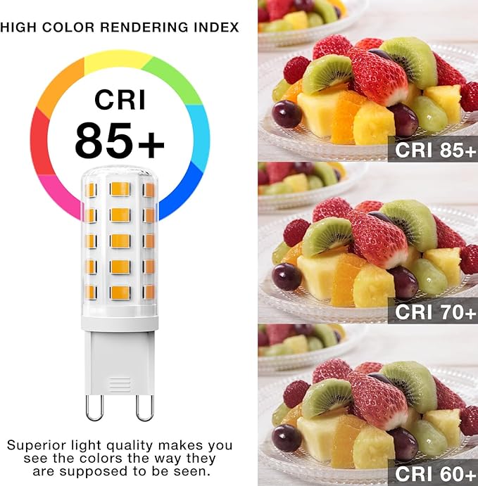 DAYBEETER 6 Pack Dimmable G9 LED Bulb 4W (40 Watt Equivalent), 2700K Soft Warm White, G9 Halogen Bulb T4 G9 Bi-pin Base Light Bulbs for Chandelier,120V 450LM 360 Beam Angle No-Flicker G9 Bulb