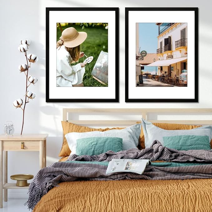 VNVNK 14x18 Frame Black, Perfect for 14x18 Inch Picture without Mat or 10x14 Inch Picture with Mat, Home Wall Decor Picture Frame-1 PCS