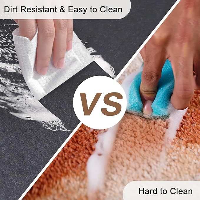 Diatomaceous earth bath mat Bathroom Rugs Sets 3 Piece Super Absorbent Quick Dry Bath Mats, Rubber Non Slip Shower Mat and Toilet Mat U Shape, Shower Rug for in Front of Bathtub Shower, Dark Grey