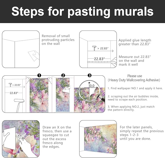 -Magnolia Flower Botanical Floral Fabric Wallpaper Living Room Bedroom Bathroom Flowers Wall Mural- 137"x96"（ not Peel and Stick）