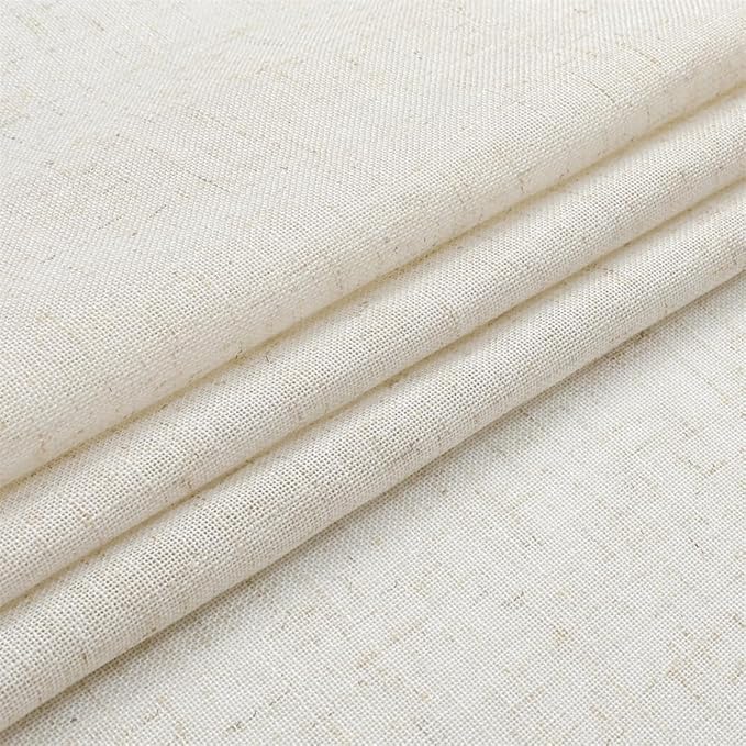 MIUCO Linen Curtains 72 Inches Long for Bedroom Living Room, Light Filtering Curtains, Modern Neutral Decor Farmhouse Drapes, Rod Pocket & Back Tab Curtains, 2 Panels 2 Tiebacks 36 Inches Wide Natural