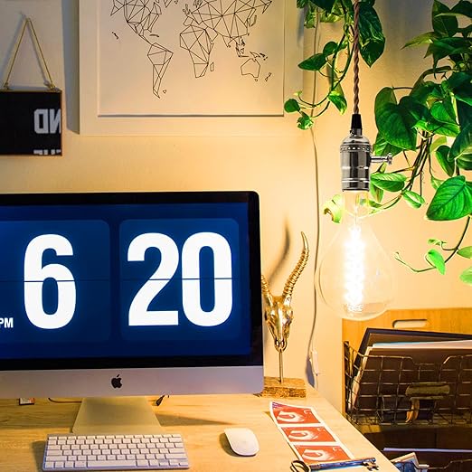 DiCUNO UL Listed Full Range Dimmer Lamp Socket Replacement, Vintage E26 Light Bulb Socket, Rotating Dimmer Switch Knob for Table, Floor Lamp, DIY Project, Silver, 150 Watt, 2-Pack