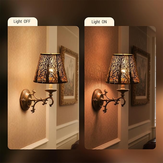 Lampshades for table lamp,metal lamp shade,small lamp shades,lamp shades for floor lamps,lamp cover,vintage lamp shade,6" Top x 10" Bottom x 7.5" High (Spider) & Bedside Lamp-Chrome Gold