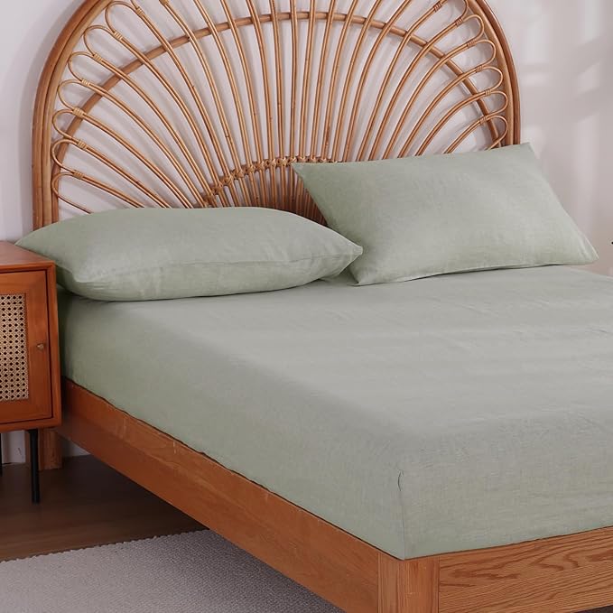 100% French Linen Pillowcase Set of 2, Breathable Envelope Closure Soft Linen Pillow Cover,Soft Luxury Hotel & Home Use, Gift