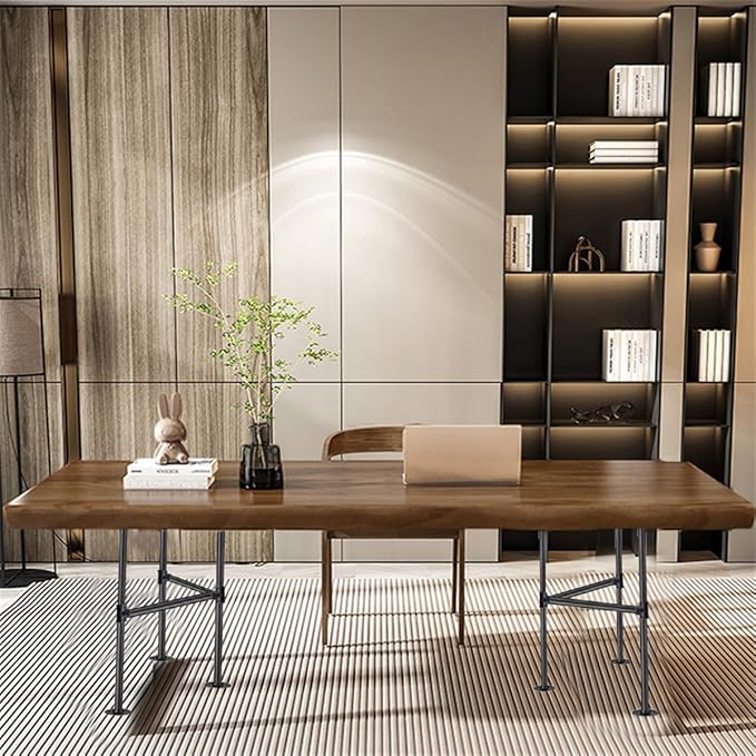 Industrial Pipe Table Leg Set,Metal Table Legs for Coffee and End Tables, Desks, Nightstand,2Pcs, 28" H × 18" W(Black)