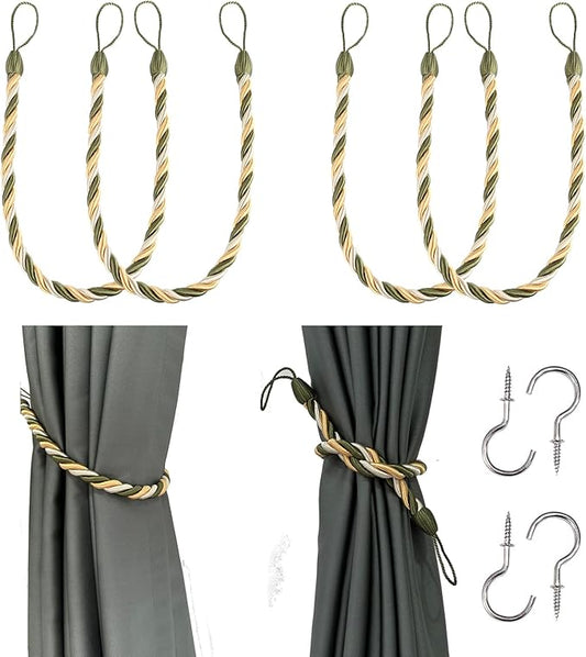 BEL AVENIR Curtain Tiebacks Ropes Tie-Backs, Handmade Curtain Holdbacks…