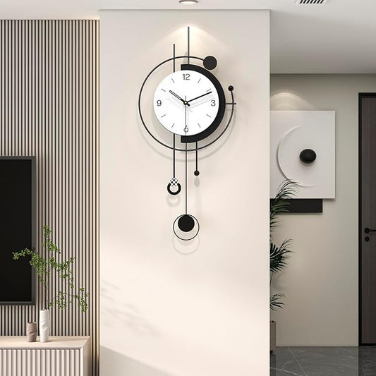 Large Wall Clocks for Living Room Decor Modern Silent Wall Clock Battery Operated Non Ticking for Bedroom Office Kitchen Home Decorative Metal Clock Wall Art Decor for Home 13x29inch