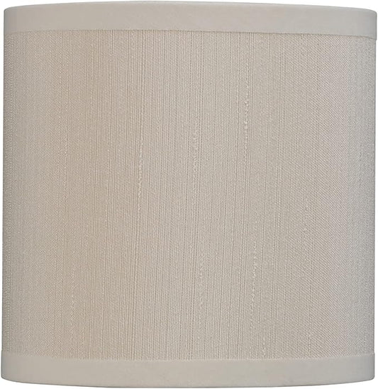 Aspen Creative 31002A, Drum Clip-On Chandelier Lamp Shade, Butter Crème, 5" Top x 5" Bottom x 5" Slant Height, Set of 1