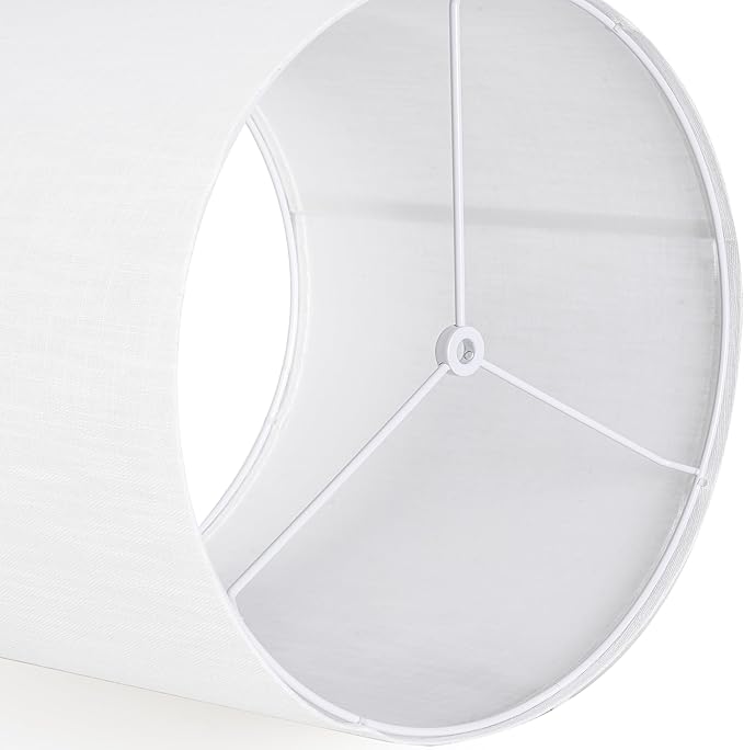 Small Drum White Texture Lampshades Replacemnt for Table Lamps Pendant Light-10"Top × 10" Bottom × 10" High(Spider),Required Assembly-Modern Table Lamps for Bedrooms/Lights for Room-By GO&SO