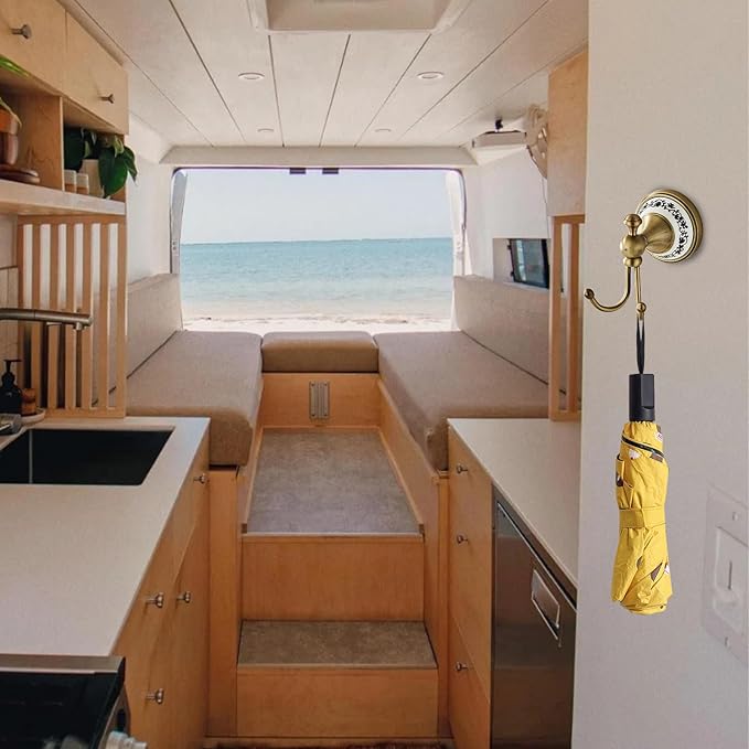 Antique Bronze Brass Bath Towel Hooks Wall Mounted Bathroom Clothes Hook,Antique Brass Horn Shape Curved Towel Hooks YIGUANXIN