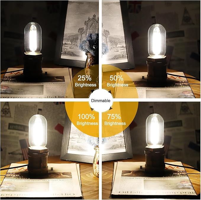 Leools E26 LED Bulb 6W Equivalent e26 led Bulb 60 Watt Soft White 3000K Dimmable E26 Edison Bulb AC120V 600lm Tubular T14 LED Bulb for Pendant, Sputnik,Vanity,Chandeliers Pack of 6