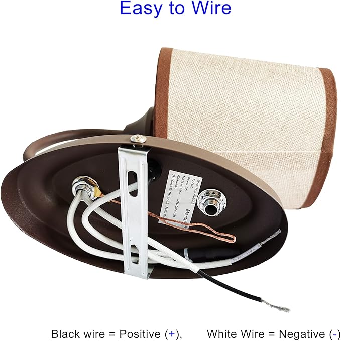 12V LED RV Wall Sconce with On/Off Switch (LED Bulb Included), Decorative Fabric Light Fixture with 1 Bulb, 12Volts Interior Light for RV, Motorhome, Camper, Boat