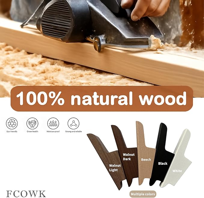 Wooden Wall Hooks 4 Pack Coat Hooks Mounted Walnut Wooden Hooks for Wall Hanging Hat, Towel, Bag, Backpack, Decorative Wood Heavy Duty Hook for Entryway and Bathroom (Walnut, Dark)