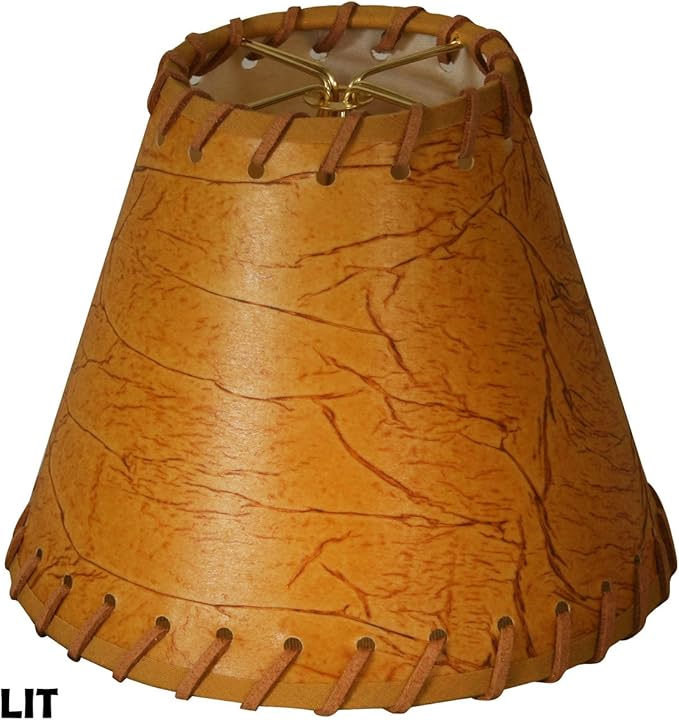 Royal Designs, Inc. CS-970-6-6 Faux Leather Empire Chandelier Shade with Whipstitch Trim, 3 x 6 x 5, Dark Brown, 6-Pack