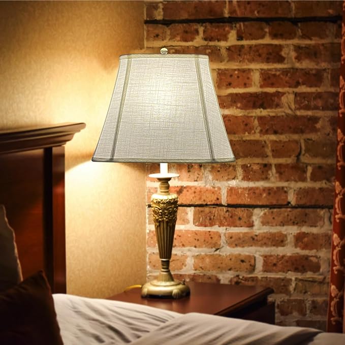 TOOTOO STAR Rectangle lamp shade, (6 x 9)" x (11 x 14)" x 10.5" White Linen LampShade for Table Lamp, Floor Lamp Bell Cut Corner Lamp Shade