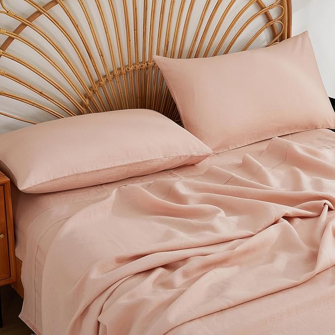 100% French Linen Pillowcase Set of 2, Breathable Envelope Closure Soft Linen Pillow Cover,Soft Luxury Hotel & Home Use, Gift