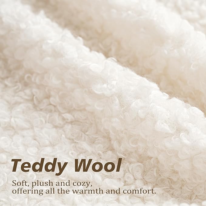 Foindtower 2 Pieces 24x24 Inch White, Faux Fur Throw Pillow Cover Accent Sherpa Pillow Fuzzy Soft Pillowcases Sheepskin Decorative Fleece Cushion Case for Bed Couch Living Room