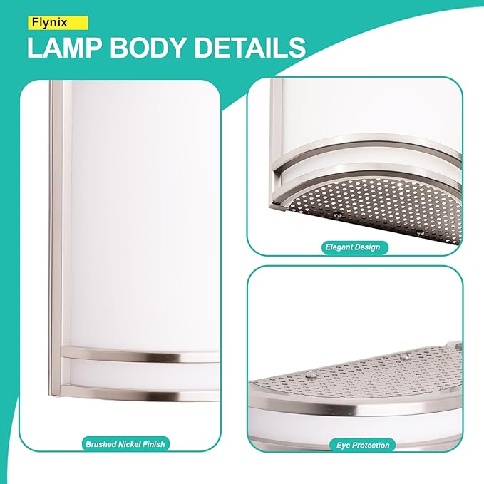 Indoor Wall Sconce, Half Cylinder Wall Light Fixture, 3000K 4000K 5000K Color Temperature Adjustable, Dimmable LED Modern Wall Light for Hallway Bedroom Living Room, Brushed Nickel, 2 Pack