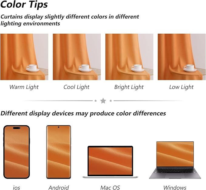 Guken Orange Linen Curtains 96 Inch Length for Living Room Bedroom 2 Panels Set Rod Pocket Light Filtering Semi Sheer Window Curtains 52 Inch Width Boho Farmhouse Linen Drapes, W52xL96