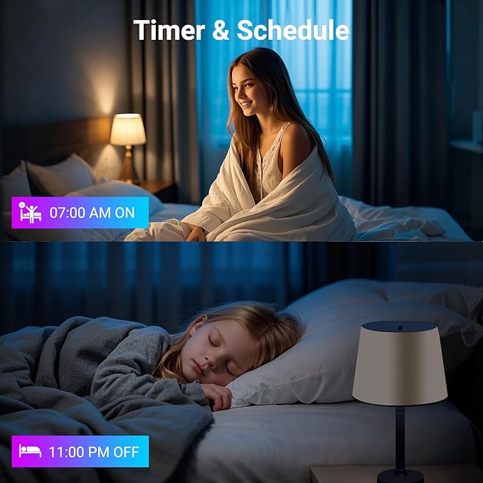 TJOY Smart Alexa Light Bulbs, Bluetooth WiFi Led Bulb Compatible with Alexa &Google Assistant, RGB Color Changing Bulbs, Music Sync, 9W(60W Equivalent), A19 E26 800LM(2.4Ghz WiFi only), 6 Pack