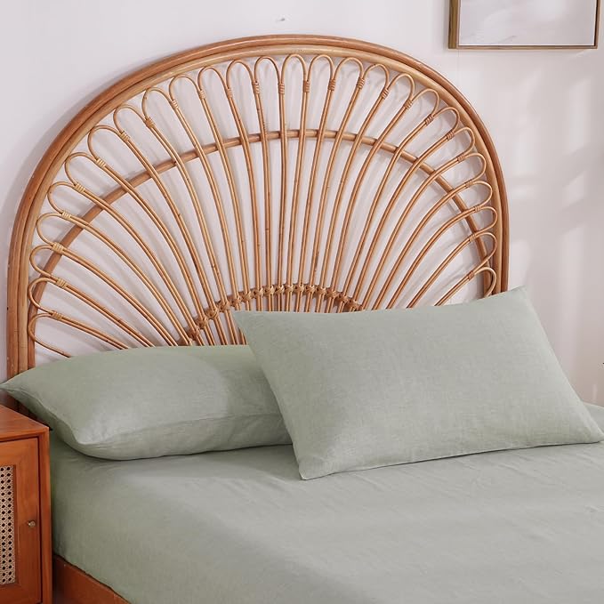 100% French Linen Pillowcase Set of 2, Breathable Envelope Closure Soft Linen Pillow Cover,Soft Luxury Hotel & Home Use, Gift