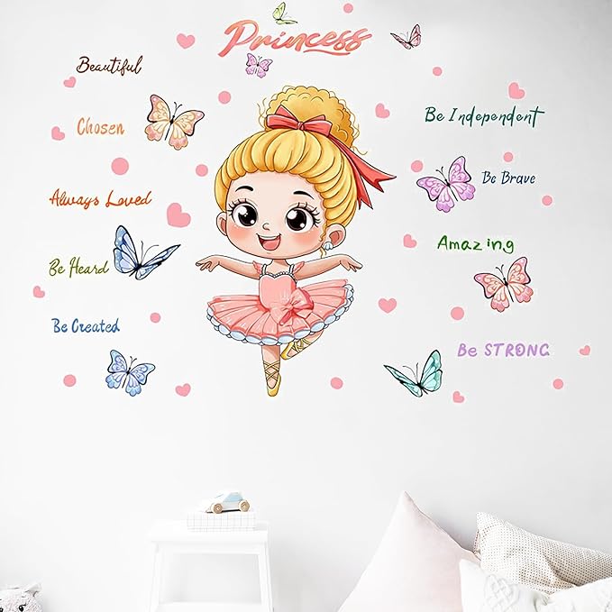 Cute Jungle Theme Wall Stickers Removable Animal Forest Wall Decals Elephant Monkey Lion Giraffe Zebra Peel and Stick Tropical Wall Art Decor for Nursery Bedroom Classroom (Pink 2)