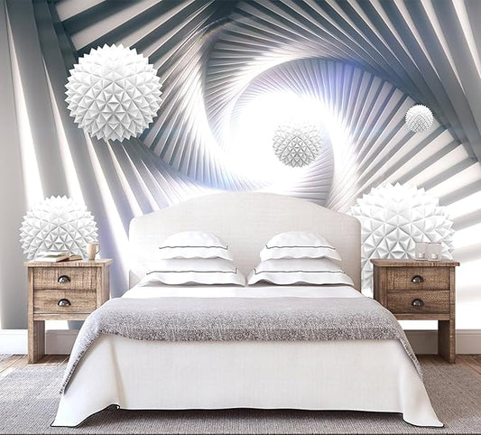 3D Space Tunnel Wallpaper Living Room Abstract Architecture Mural for Meditation Room (Not Peel and Stick)