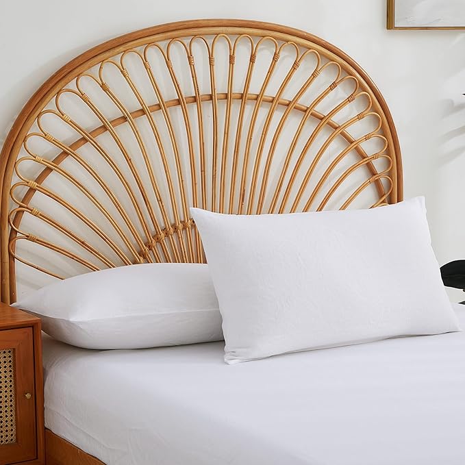 100% French Linen Pillowcase Set of 2, Breathable Envelope Closure Soft Linen Pillow Cover,Soft Luxury Hotel & Home Use, Gift