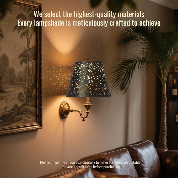 Lampshades for table lamp,metal lamp shade,small lamp shades,lamp shades for floor lamps,lamp cover,vintage lamp shade,6" Top x 10" Bottom x 7.5" High (Spider) & Bedside Lamp-Bronze Gold