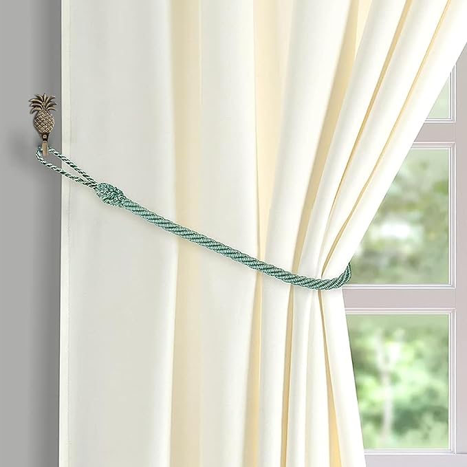 Multipurpose Hooks, Used to Hang Clothes, Bags, Coats, Curtain Hold Backs, Keys, Colour - Antique Gold, Material - Brass, Pineapple Design, Screws and Wallplugs Included, Pack of 2 Pieces