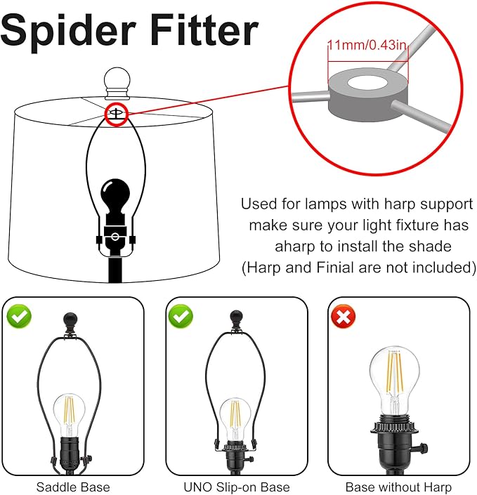 Lamp Shades Set of 2, Drum Lampshade for Table Lamps Floor Lamp, 13" Top X 13" Bottom X 10" High Blue Large Line Fabric Lamp Shades, Easy Assembly Replacement Lampshades