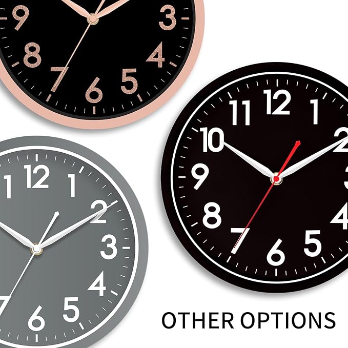 AKCISOT Wall Clock 10 Inch Rose Gold Modern Wall Clocks Battery Operated - Analog Small Silent Non Ticking Clock Decorative for Living Room, Office, Bedroom, Bathroom, Kitchen